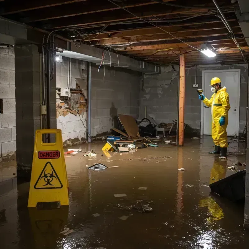 Flooded Basement Electrical Hazard in Lexington, MO Property